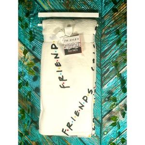 Friends White Logo Plush Blanket NWT